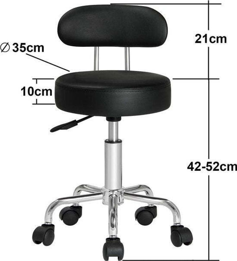 CASARIA® Taboret obrotowy z oparciem Regulacja wysokości Zdjęcie produktu 15