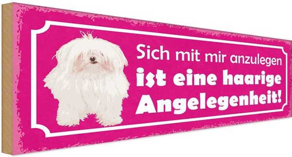vianmo Holzschild 10x27 cm Hund eine haarige Angelegenheit Tier Haustier