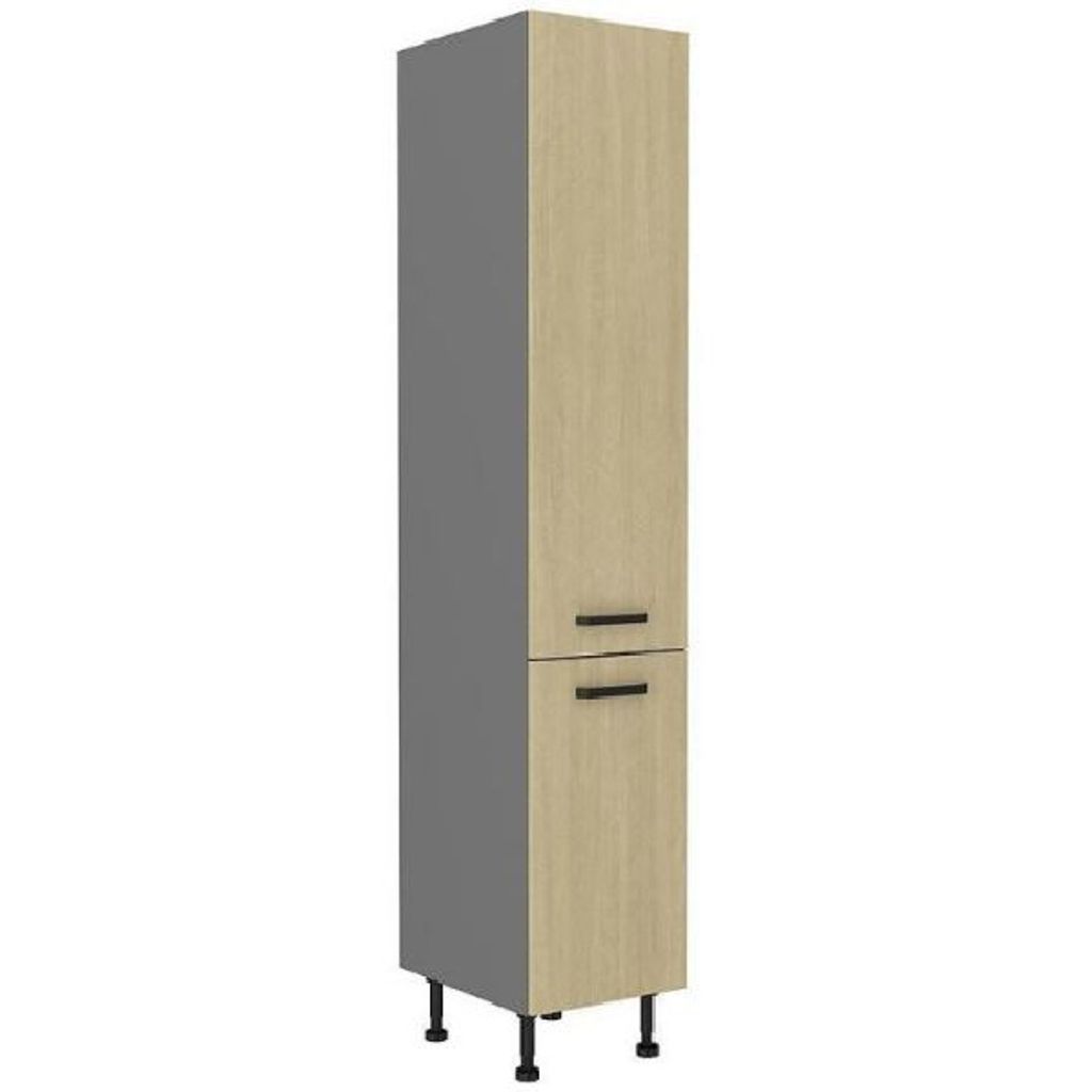 Schmaler Lebensmittelschrank MYRIAM – Breite 40 cm, gemustert / anthrazit