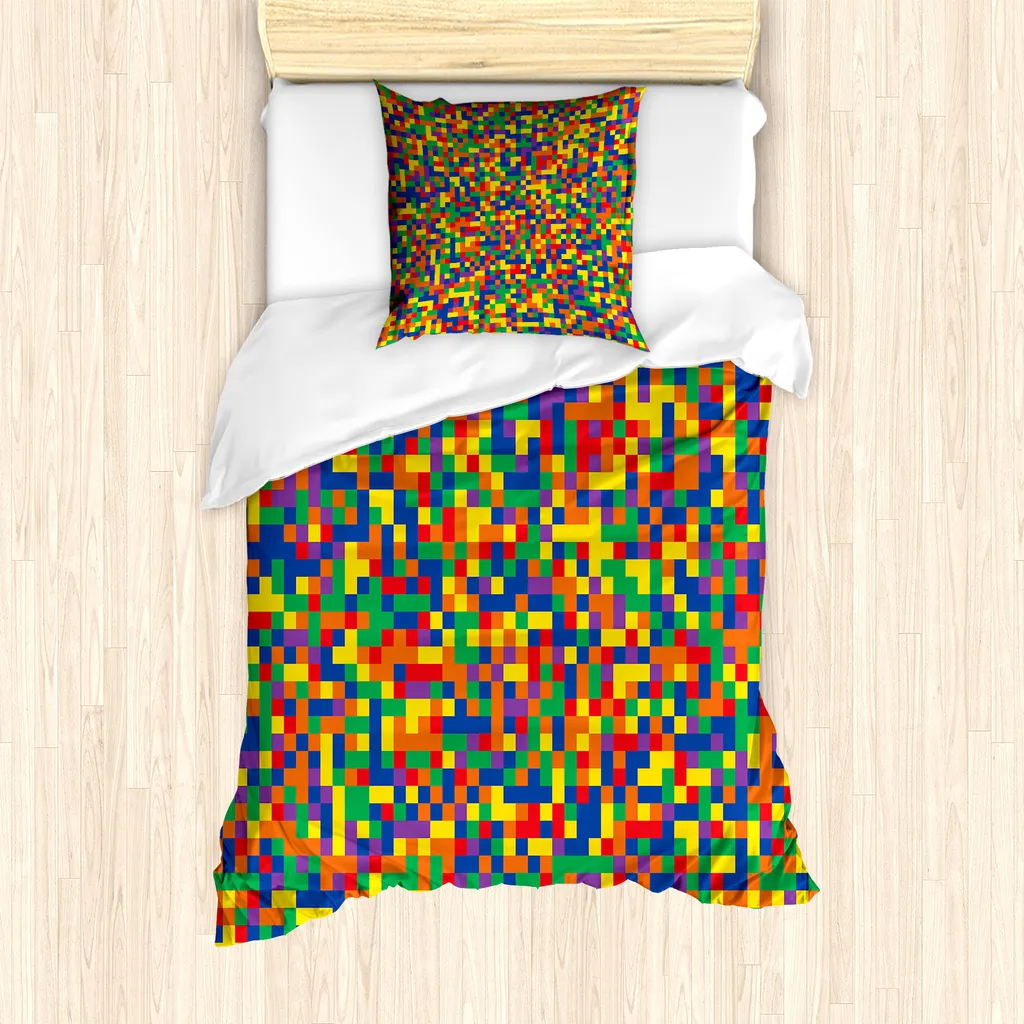 Set Letto Singolo ABAKUHAUS Multicolore Pixel | Design Moderno 135x200