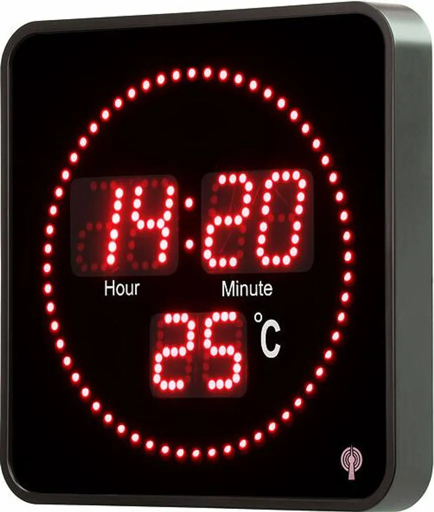 Horloge digitale radio-pilotée rouge pour cuisine et bureau moderne