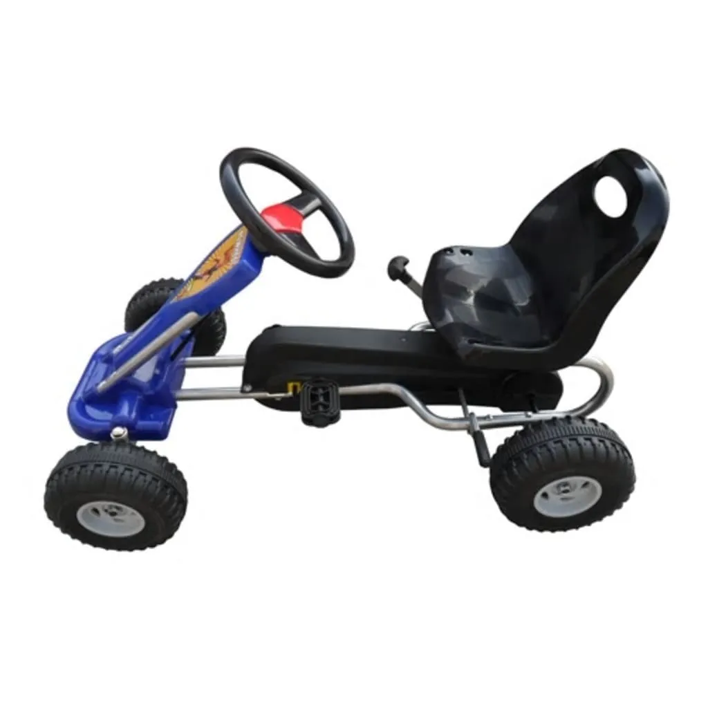 Go-Kart bleu VidaXL avec siège réglable et roues en gomme durable