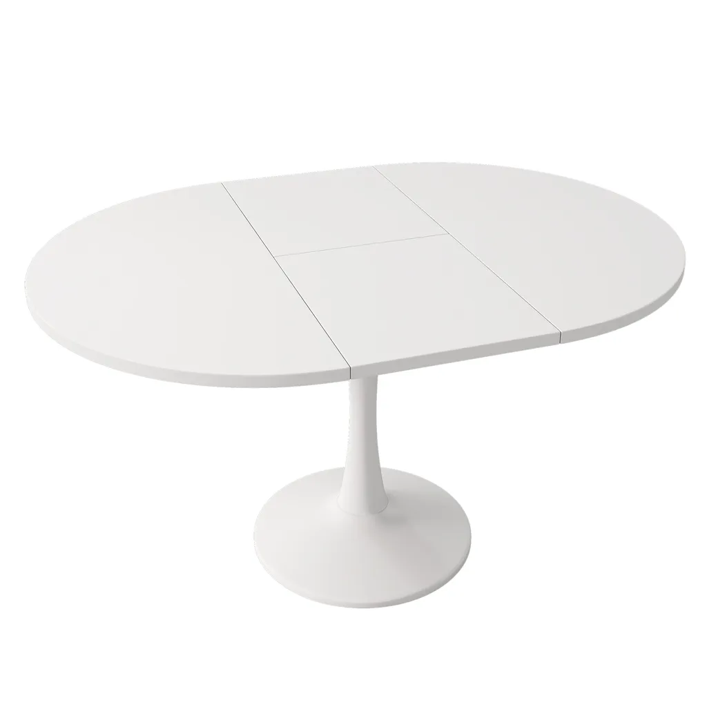 Table ovale extensible 100 à 140 cm blanche style sobre et moderne - 6