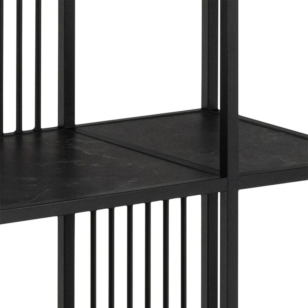 Bibliothèque gain de place Strington étagère 5 tablettes noire