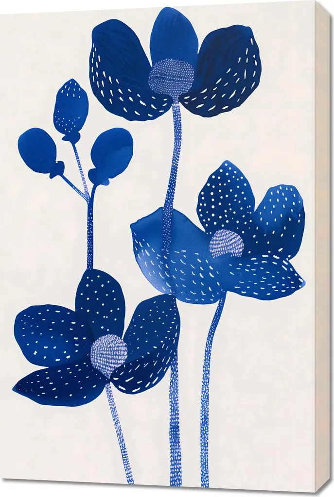 Quadro 60x90 Fiori Notturni - Stampa su Tela Canvas Alta Definizione