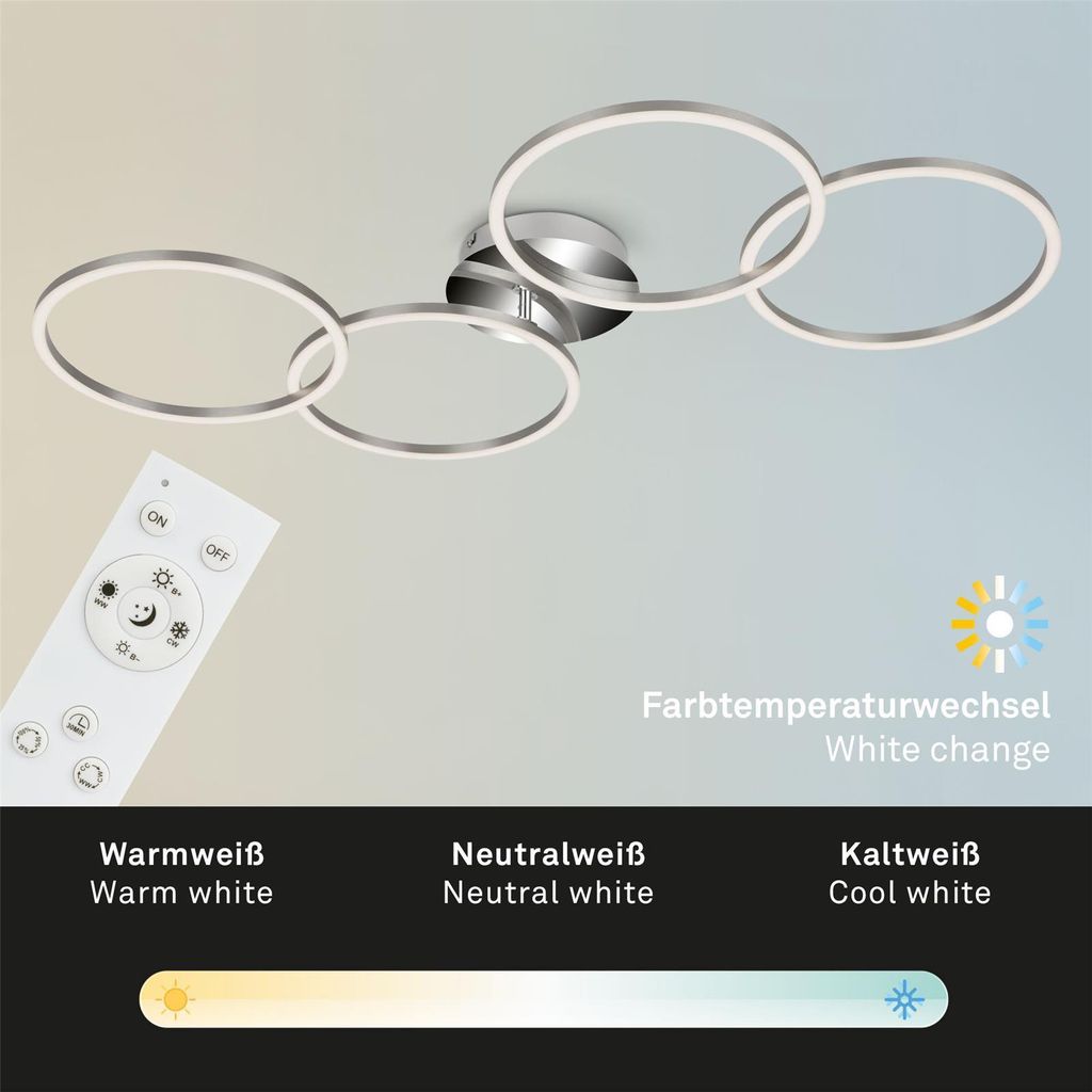 Briloner LED Deckenleuchte Sternenhimmel CCT Dimmbar Fernbedienung Ø39cm 24W (3435-019)