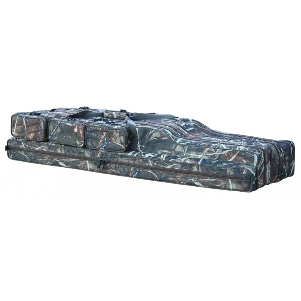 Fourreau de pêche Camo 110cm Suretti à 3 compartiments zippés rigides