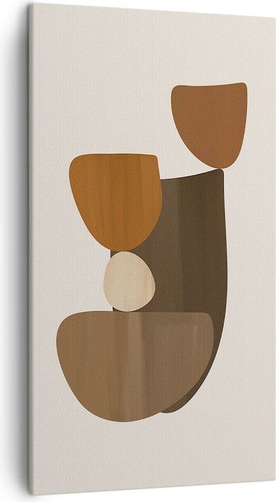 Bild auf Leinwand - Leinwandbild - Einteilig - Abstraktion Braun Minimalismus - 45x80cm - Wand Bild - Wanddeko - Wandbilder - Leinwanddruck - Bilde...