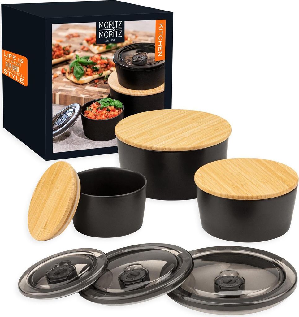 Moritz & Moritz 3tlg Porzellanschüssel schwarz