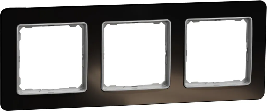 Plaque de Finition 3 Postes Noir Verre Schneider Sedna Design IP20 Pro