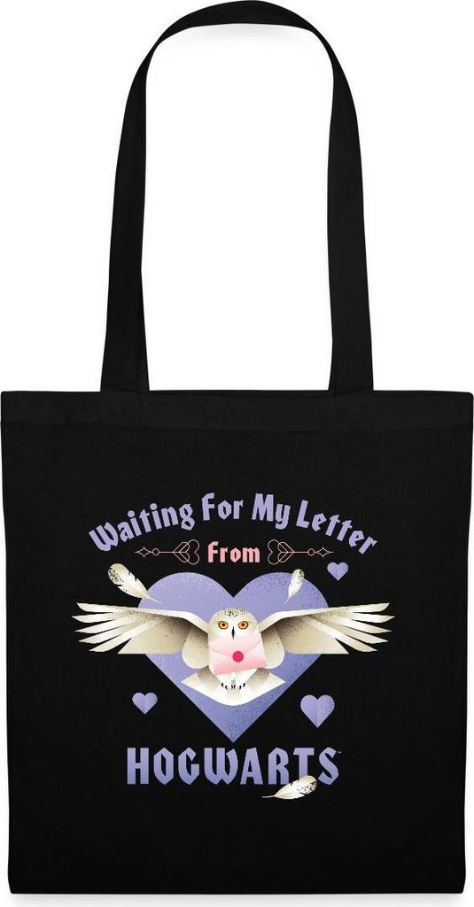 Spreadshirt Harry Potter Hedwig Spruch Brief Aus Hogwarts Stoffbeutel, One size, Schwarz