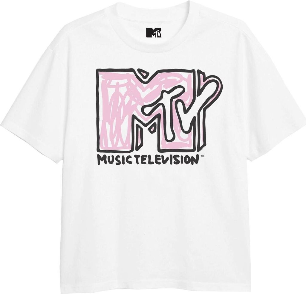 MTV - T-Shirt für Mädchen TV2028 (140) (Weiß)