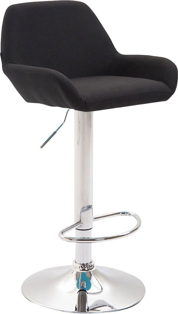 CLP Barhocker Braga Stoff drehbar und höhenverstellbar Farbe schwarz Gestell Farbe chrom