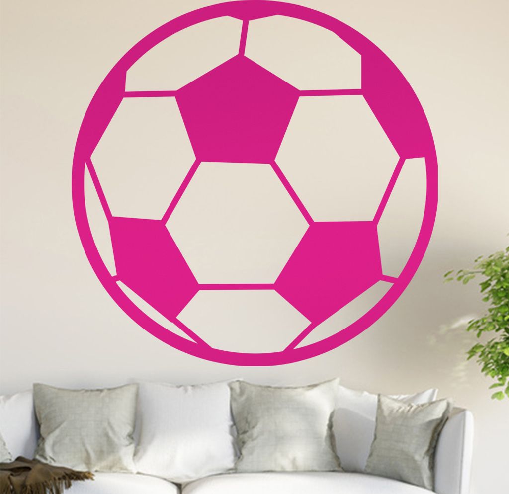 Fussball Wandtattoo in 6 Größen - Wandaufkleber Wall Sticker - Dekoration, Küche, Wohnzimmer, Schlafzimmer, Badezimmer