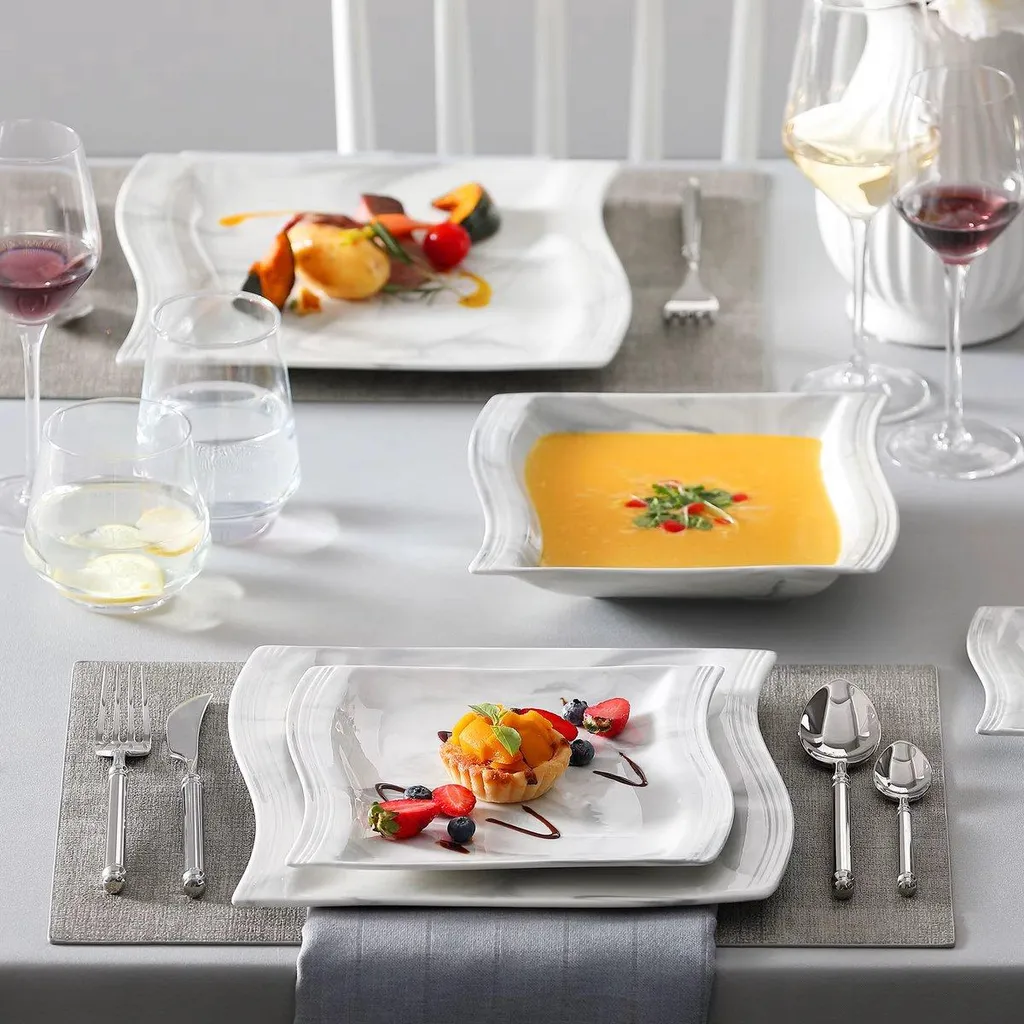 Set Servizio Piatti 30 Pezzi Marmo Ceramica | Best Buy per la Casa - 4