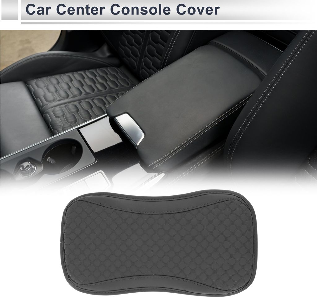 Auto Mittelkonsole Abdeckung Auto Armlehnenabdeckung 13,19"x7,28"x0,79" Grau Kunstleder