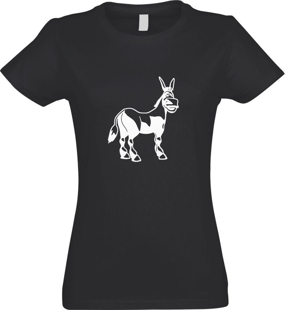 Kiwistar - T-Shirt tailliert - Damen - Graphit - Esel - Motiv 1 - tragen - mit Motiv Bedruckt - Funshirt Design - Sport - Freizeit - Damen - M