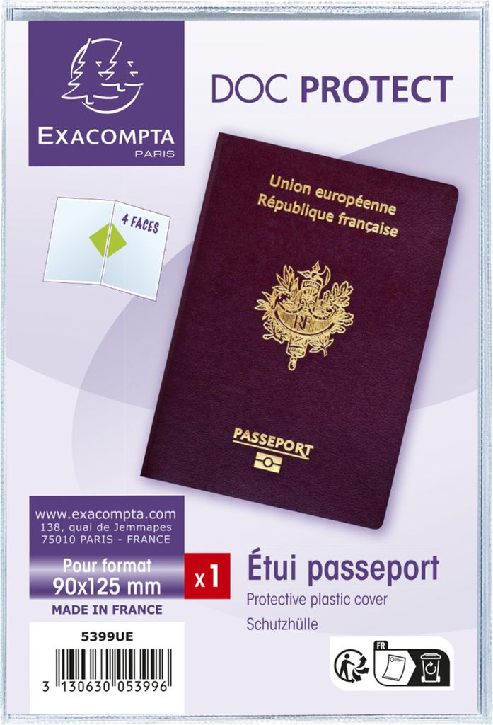 Exacompta 10x 10 Schutzhüllen Reisepaß 2tlg glatt Produktbild 
