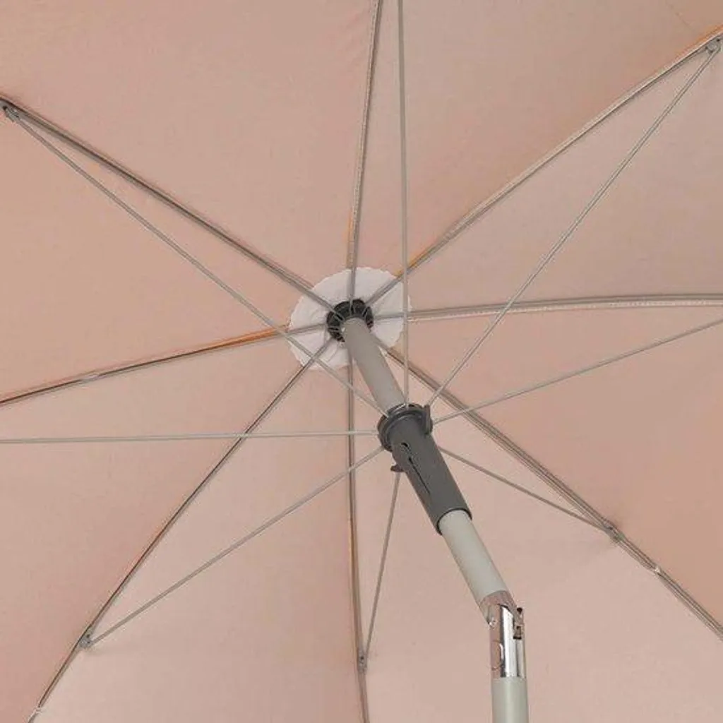 Parasol de Plage Orange UV50 avec Inclinaison et Hauteur Réglable 220cm
