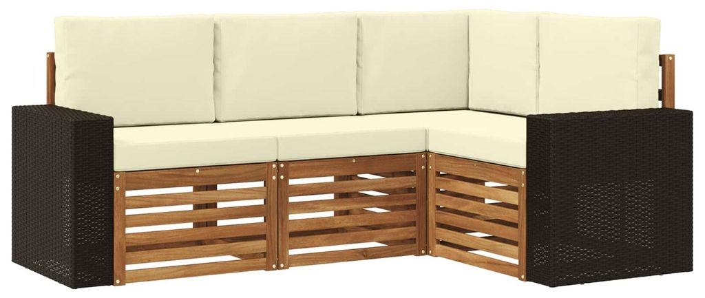 vidaXL Sofagarnituren mit Kissen 4 pcs Massivholz Akazie
