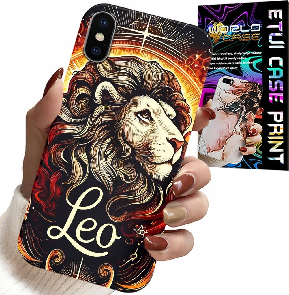 Etui Für Iphone X / Xs - Löwe, Sternzeichen Astronomie, Etui + Glas