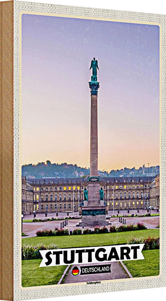 Holzschild Städte Stuttgart Deutschland Schlossplatz 20x30cm