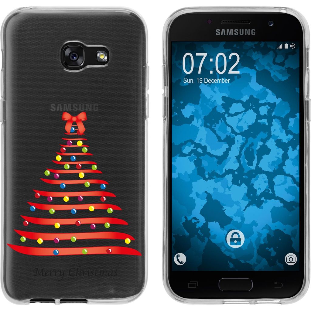 PhoneNatic Case kompatibel mit Samsung Galaxy A5 2017 Silikon-Hülle X Mas Weihnachten Weihnachtsbaum M1