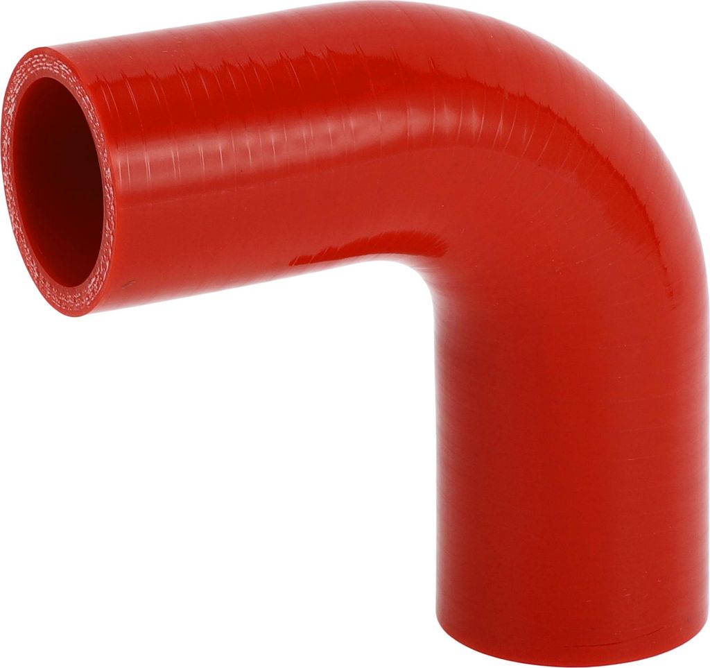 1 Stück 38mm / 1,50"-42mm / 1,65" ID 100mm/3,94" Länge 90 Grad Roter Autosilikonschlauch Kühlmittelschlauch Universal