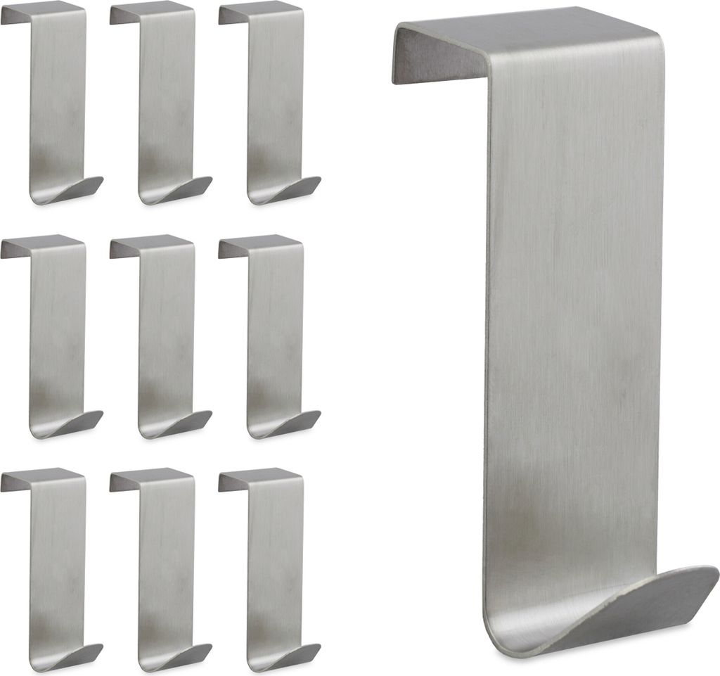 relaxdays Türhaken Edelstahl 10er Set Produktbild 1