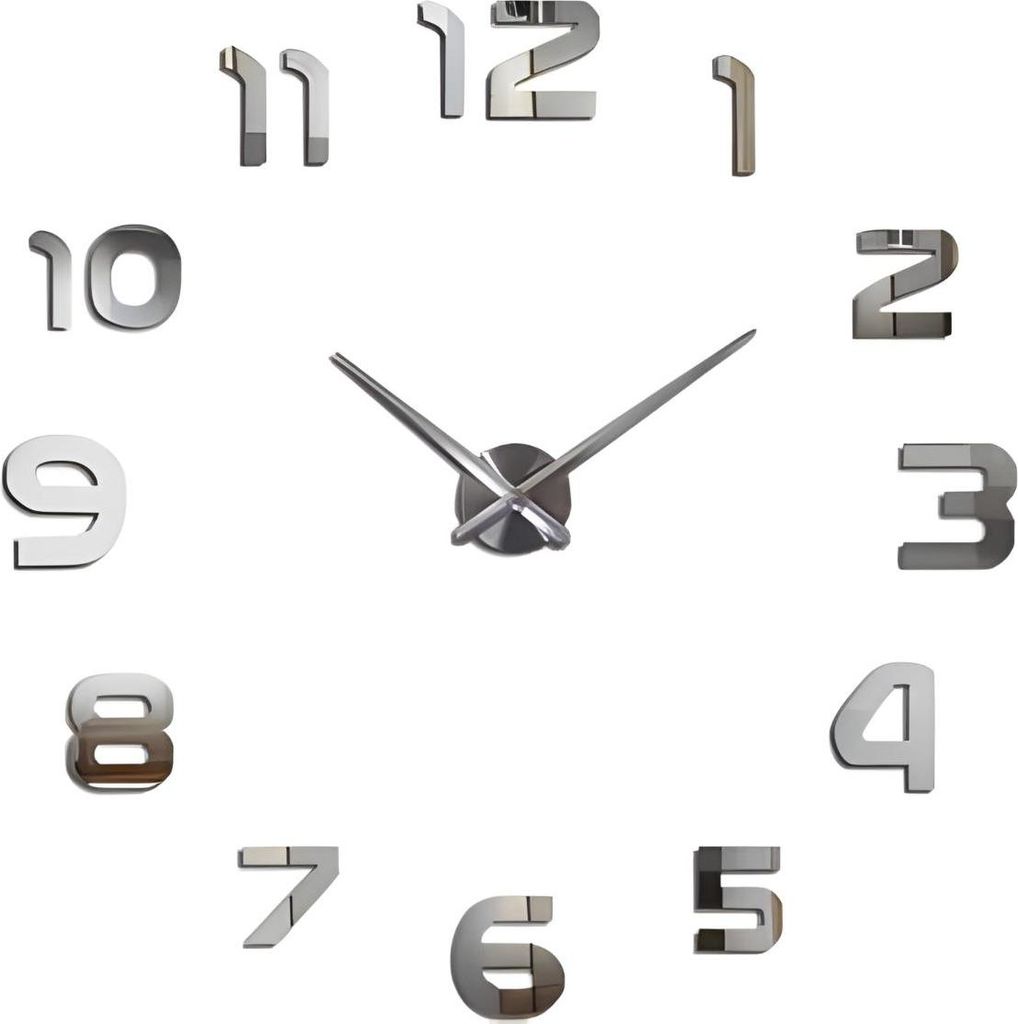 Wandaufkleber Uhr MB-39162 - Silber für Ihr Zuhause KP39162