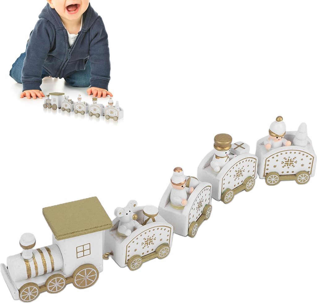 Wooden Santa Trains Toy Cartoon Children Kid Christmas Gift Showcase DecorationWhiteMöbel & Wohnen, Feste & Besondere Anlässe, Party- & Eventdeko...
