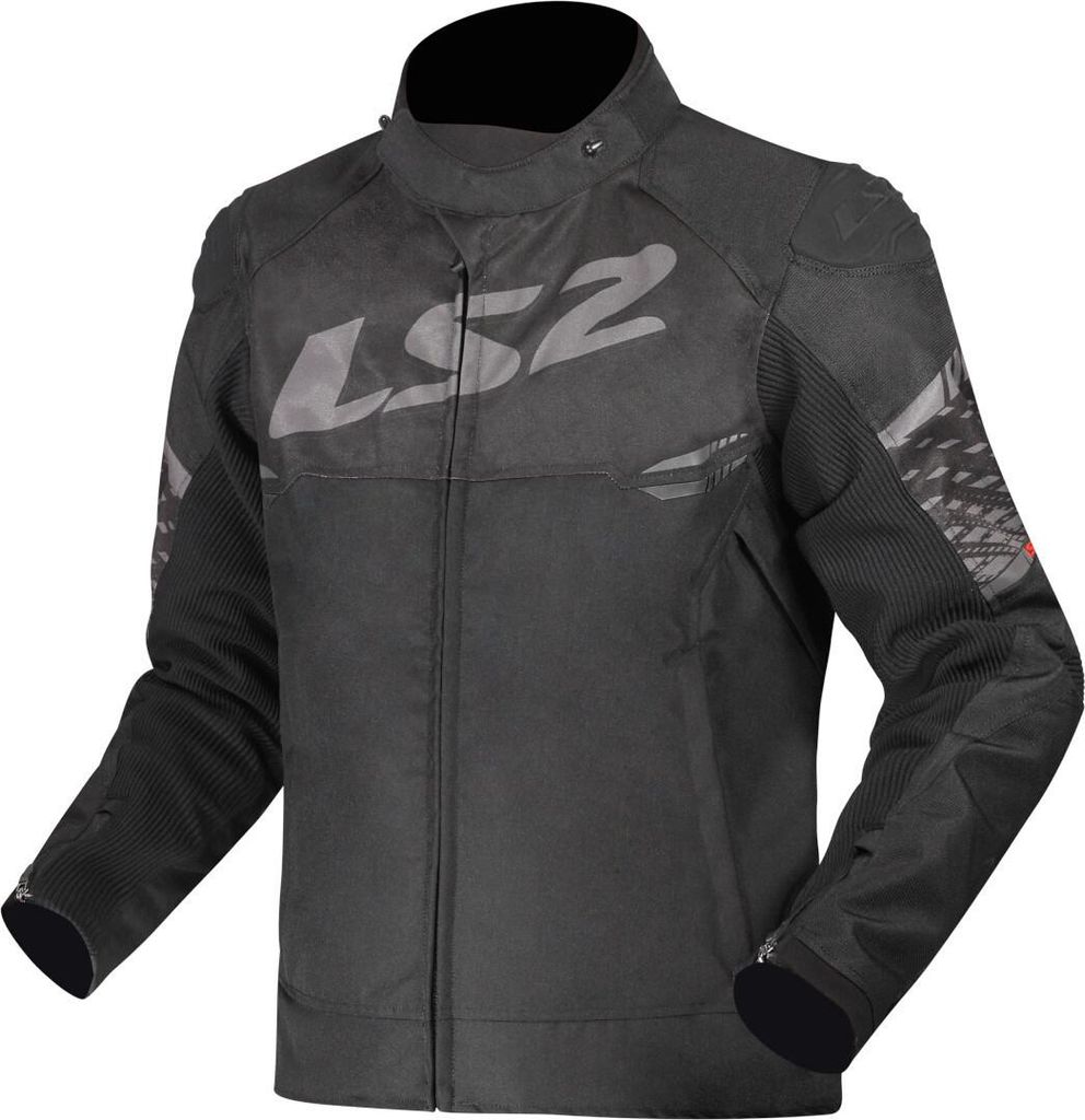 LS2 Apex wasserdichte Motorrad Textiljacke, schwarz/dunkelgrau, 4XL