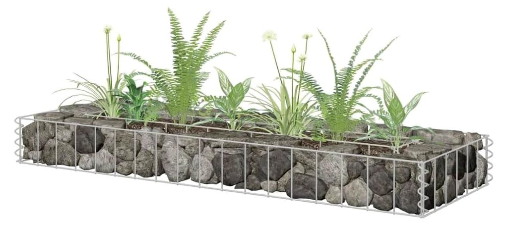Gabion Hochbeet aus verzinktem Stahl, 90 x 30 x 10 cm