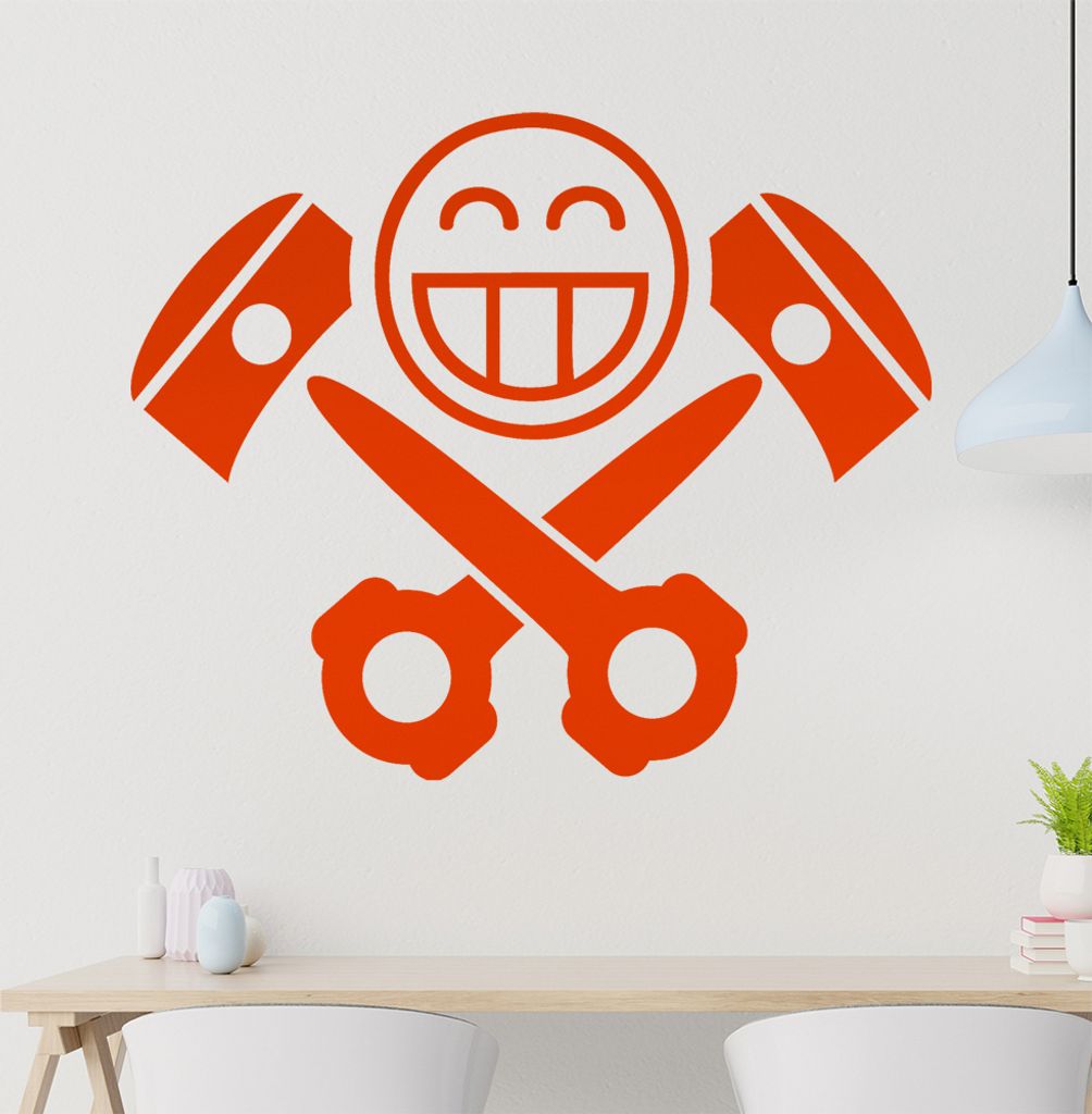 Hubraum Junkie Wandtattoo in 6 Größen - Wandaufkleber Wall Sticker - Dekoration, Küche, Wohnzimmer, Schlafzimmer, Badezimmer