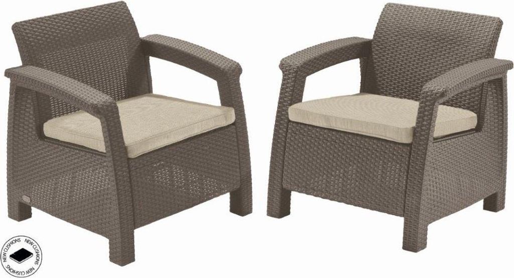 Gartenmöbel Keter Corfu duo Satz von zwei Cappuccino Produktbild 