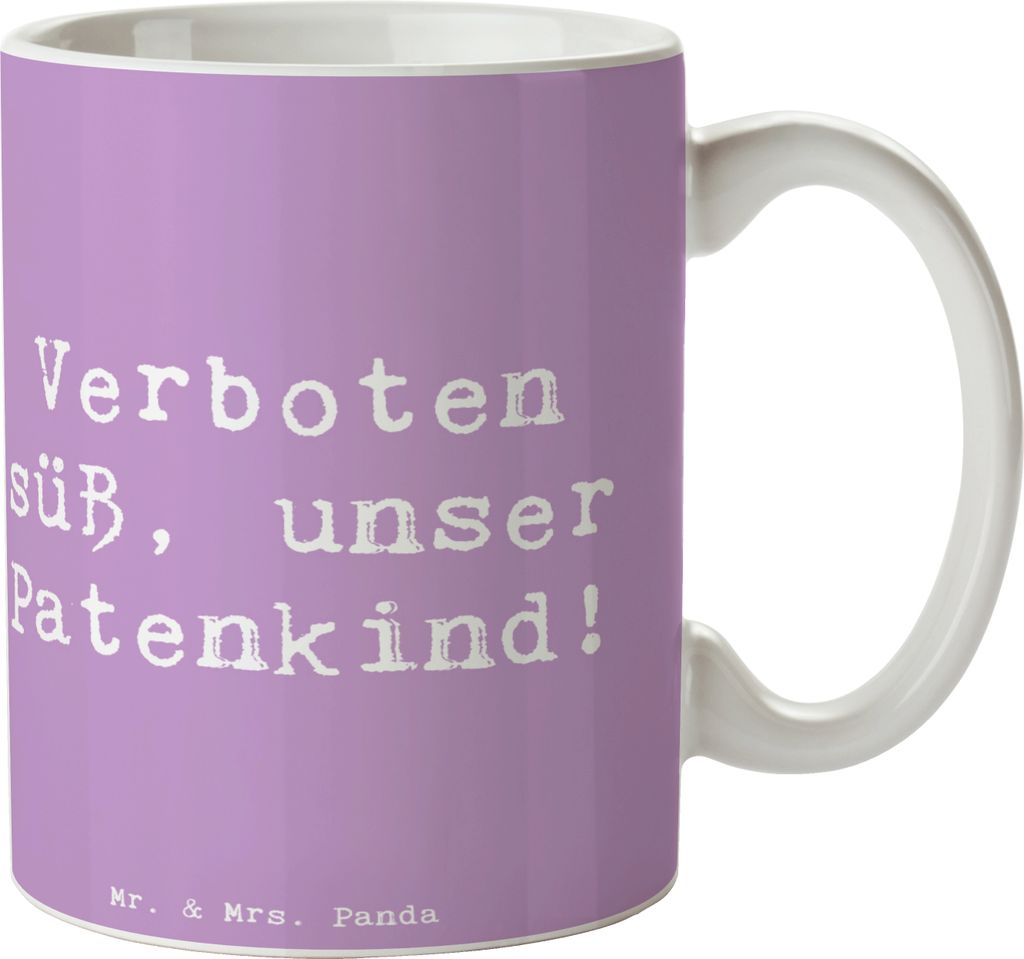 Mr. & Mrs. Panda Tasse Spruch Verboten süß Patenkind - Lavendeltraum - Geschenk, Patenschaft, Verwandte, Kaffeebecher, Fürsorge, keramik, Henkel...
