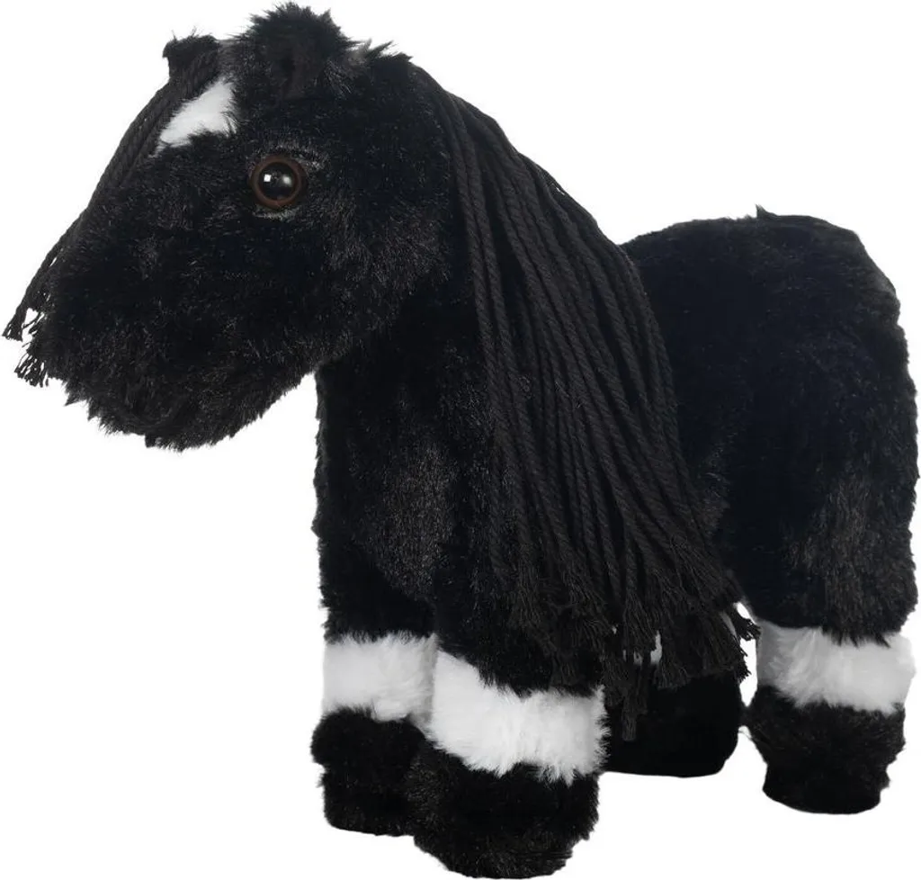 Peluches Cheval HKM Cuddle Pony Poulain Noir - Jouet Équestre Doux 28cm