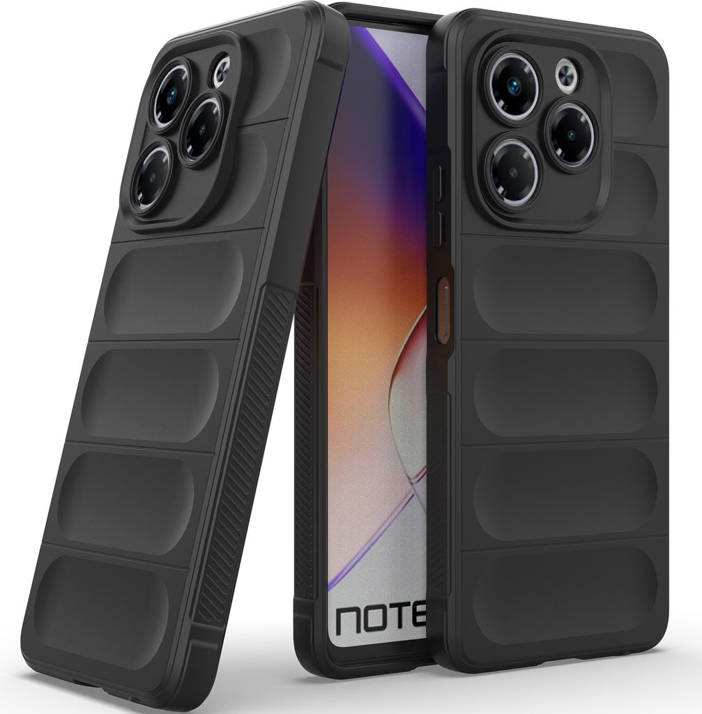 Handyhülle für Infinix Note 40X 5G Weich TPU Silikon Stossfest Anti-rutsch Hülle Schwarz