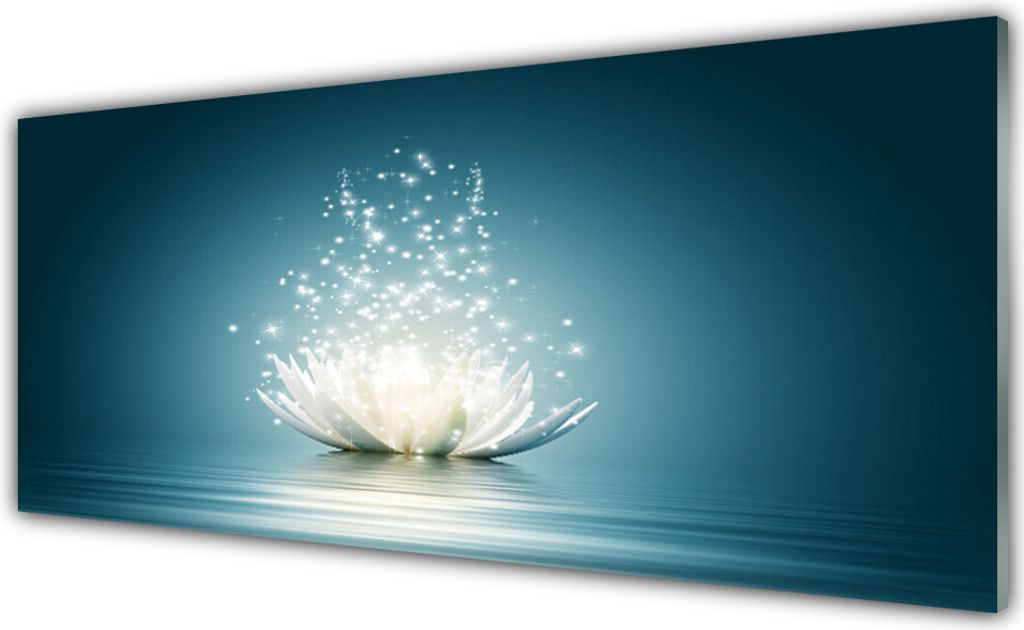 Glasbilder 125x50 Wandbild Druck auf Glas Lotosblume Blüte Pflanzen