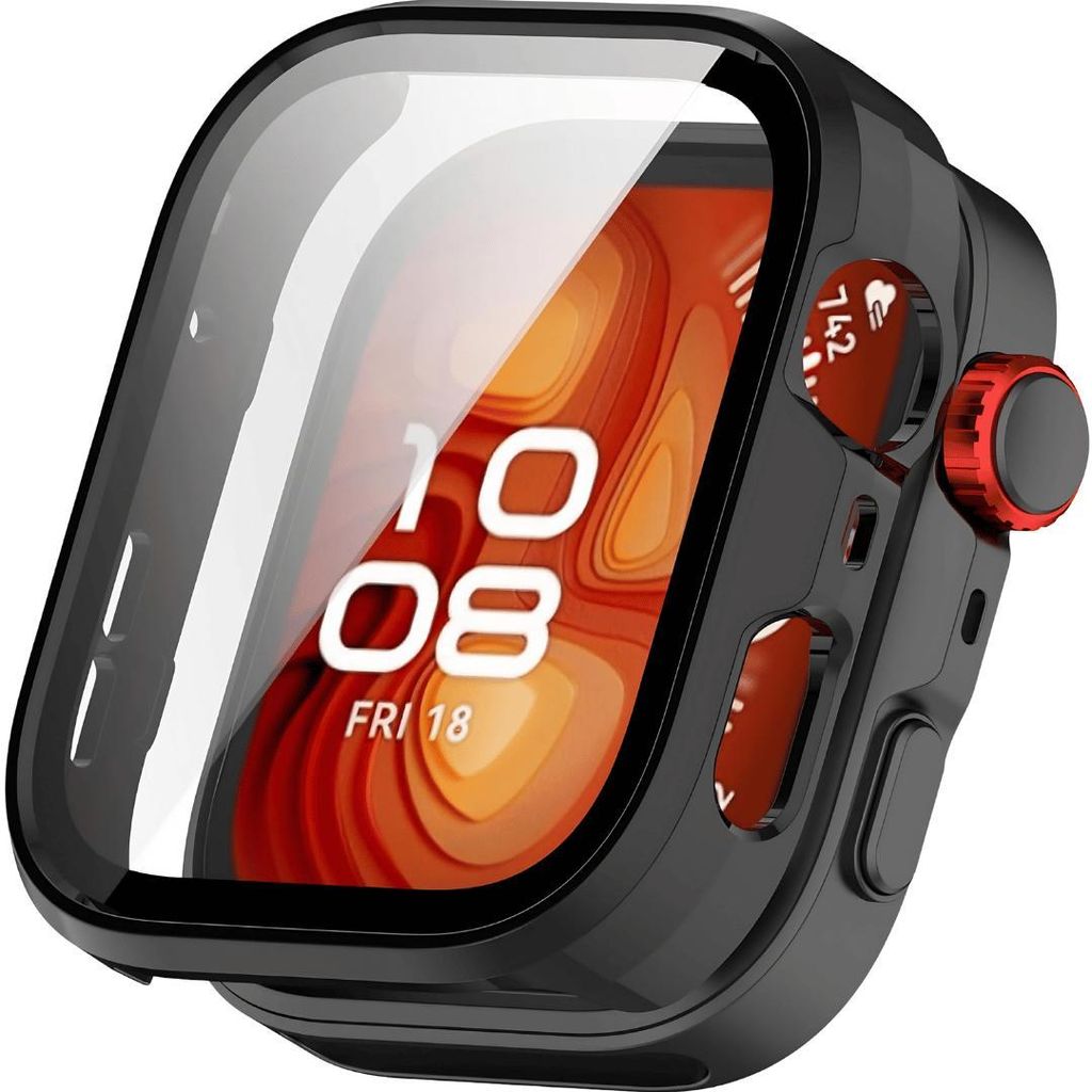 Hülle für Huawei Watch Fit 5 Pro Schutzglas Panzerfolie Display Screen Case 9H Schwarz