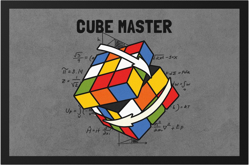 Cube Master Zauberwürfel Fußmatte Rubik Cube Magic Würfel Retro Rubi Vintage Nerd