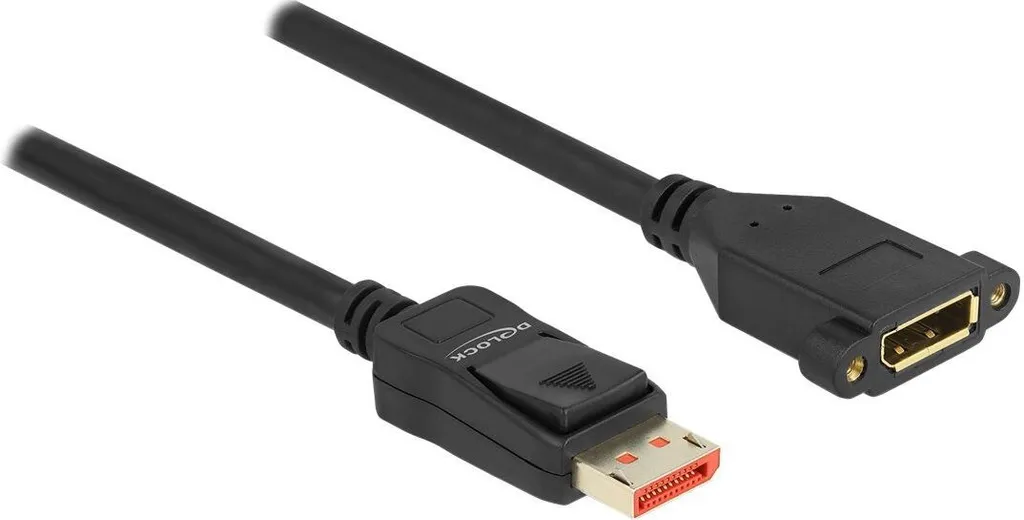 Rallonge DisplayPort 8K 60Hz encastrable 2m avec fixation par vis Delock