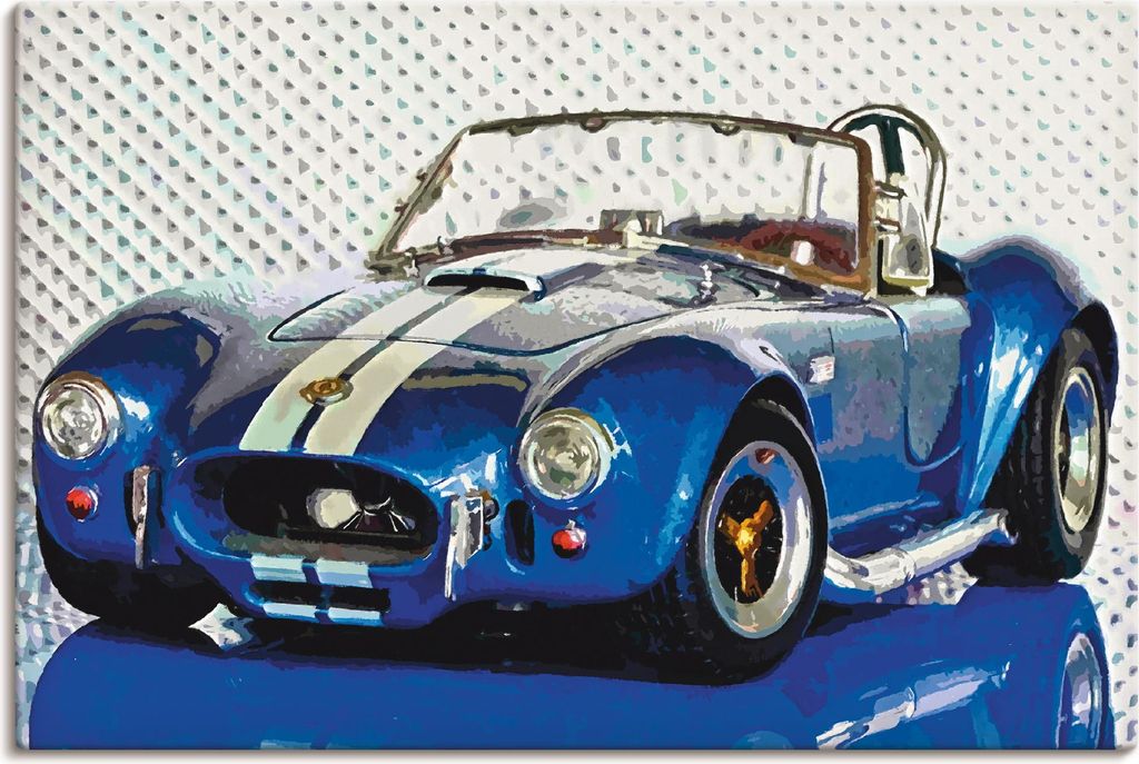 ARTland Leinwandbild Shelby Cobra blau Größe: 30x20 cm