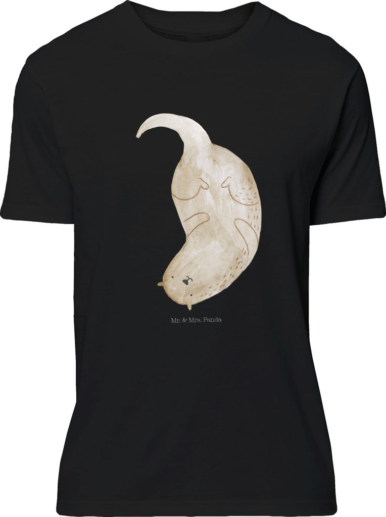 Mr. & Mrs. Panda Größe XL T-Shirt Otter Kopfüber - Schwarz - Geschenk, Shirt, Tshirt, Seeotter See, Süß, mit Spruch, Niedlich