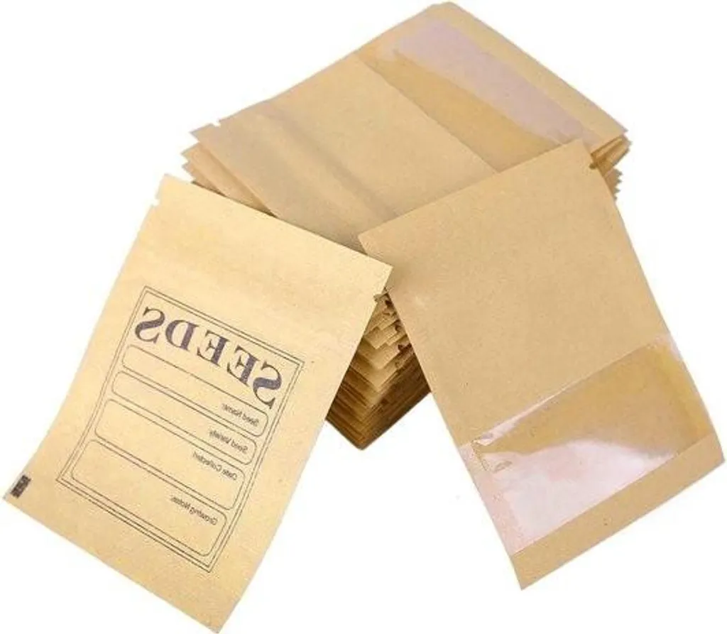 Stocker vos graines facilement avec 100 sachets kraft zippés à fenêtre