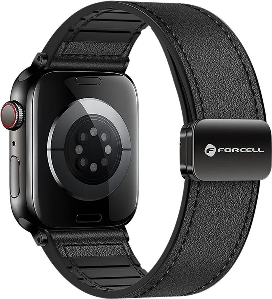 Cinturino Forcell F-Design FA21 per Apple Watch 42-49mm Nero Magnetico