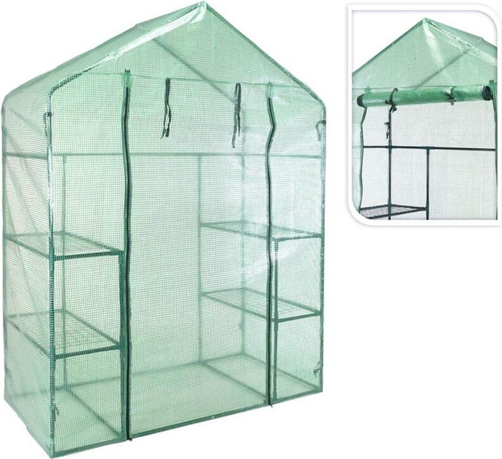 Koopman Gewächshaus begehbar 143 X 73 X 195 CM - Grün