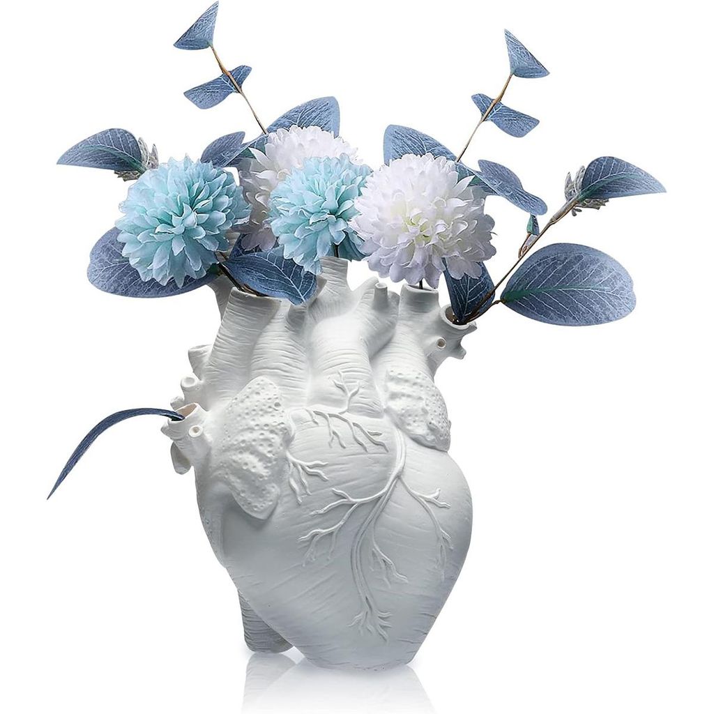 Dekorative Pflanzvase Herzform, Harz-Blumentopf klein,weiß Produktbild 