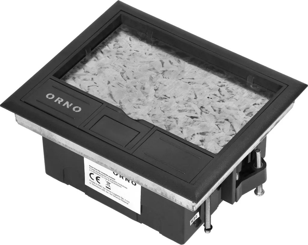 Réservoir de sol pour prises modulaires 4 x 45x45mm en acier galvanisé