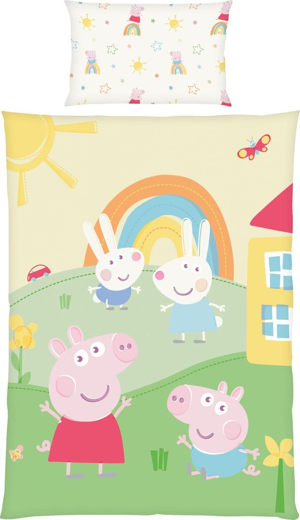 HERDING Peppa Wutz Kleinkind-Bettwäsche-Set ‘Peppas Welt’ – Produktbild 